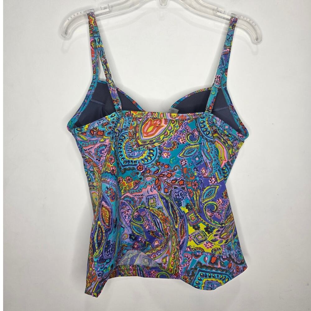 Victorias Secret VS blue multicolor paisley tankini swim tankini tank - 34C 34 C - Picture 3 of 5